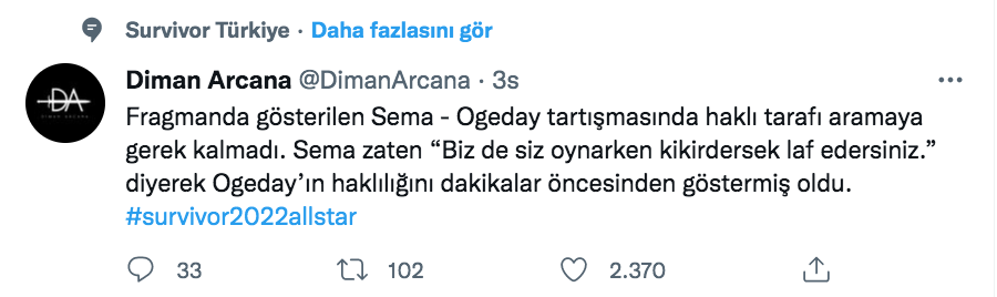 diman arcana dan sema ogeday gerginligi icin olay yorum